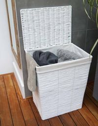 Kimo white paper laundry hamper