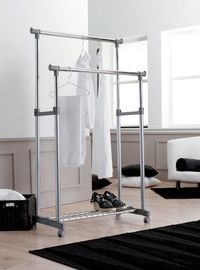 Set of Alex adjustable clothes rail with hangers