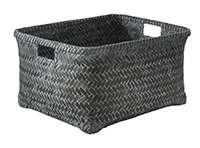 "Dalat" Large Bamboo Storage Basket - Dark Grey