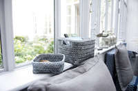 "Dalat" Large Bamboo Storage Basket - Dark Grey