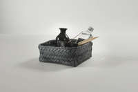 "Dalat" Small Bamboo Storage Basket - Dark Grey