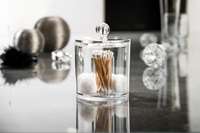 Cotton Bud/Wool Holder with Lid - Transparent