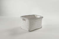 "Dalat" Medium Bamboo Storage Basket - White