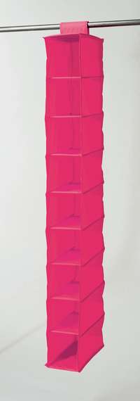 Hanging Shoe Organiser with 9 Compartments - Pink