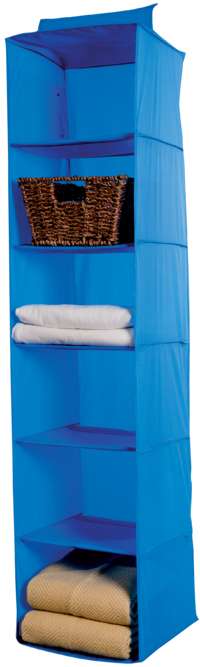 Hanging Clothes Organiser with 6 Compartments - Blue