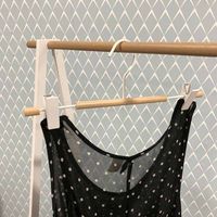 Frosted wood hanger white with metal clip - "Helsinski"