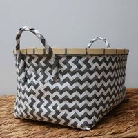 Grey "Zig-Zag" storage basket
