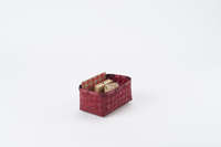 "Hanoi" Small Bamboo Storage Basket - Red