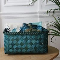 "Hanoi" Large Bamboo Storage Basket - Green duck