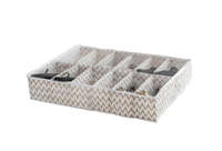 Ikat Beige Under Bed Shoe Storage Bag with 12 Compartments
