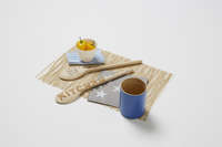Small Bamboo Utensil Holder - Indigo Blue
