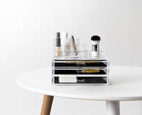 Large 3 Drawer Jewellery And Make-up Organiser - Transparent