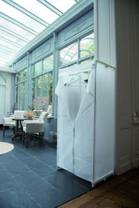 Milky Metal Frame Wardrobe