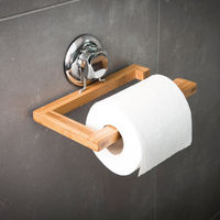 Bestlock Suction Wall Mountable Toilet Roll/Towel Holder - Bamboo