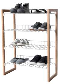 "Preppy" Stackable 4 Shelf Shoe Storage Rack