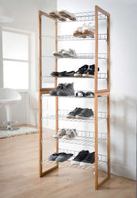 "Preppy" Stackable 4 Shelf Shoe Storage Rack