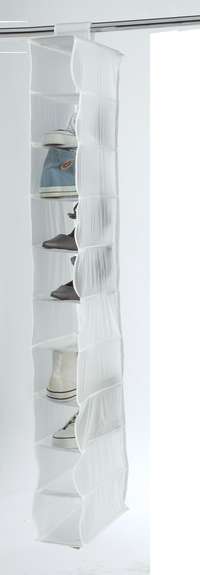 Milky Hanging Shoe Organiser with 9 Compartments