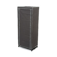 Cottage Canvas Metal Frame Portable Wardrobe with Organiser