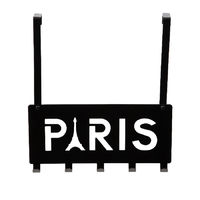 "Paris" 5 Hook Over Door Hanger - Black