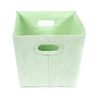 "Lili" Woven Storage Basket with Handles - Green
