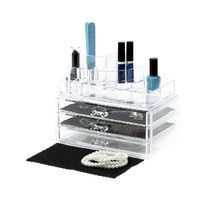 Large 3 Drawer Jewellery And Make-up Organiser - Transparent