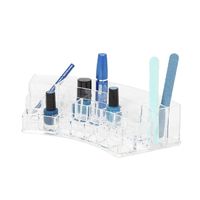 Curved Multi-Compartment Make-up Organiser - Transparent