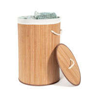"Bamboo" Round Foldable Laundry Basket
