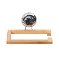 Bestlock Suction Wall Mountable Toilet Roll/Towel Holder - Bamboo