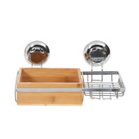 Bestlock Suction Wall Mountable Storage Rack with Soap Dish - Bamboo