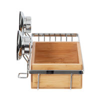 Bestlock Suction Wall Mountable Storage Rack with Soap Dish - Bamboo