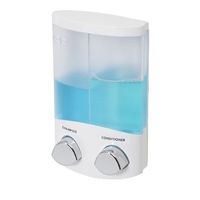 Stick On Double 2 x 310ml Soap/Shampoo Dispenser - White
