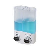 Stick On Double 2 x 310ml Soap/Shampoo Dispenser - White