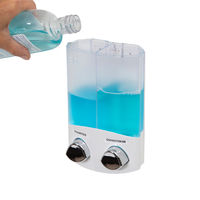 Stick On Double 2 x 310ml Soap/Shampoo Dispenser - White