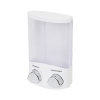 Stick On Double 2 x 310ml Soap/Shampoo Dispenser - White