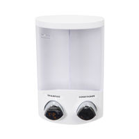 Stick On Double 2 x 310ml Soap/Shampoo Dispenser - White