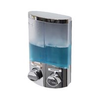 Stick On Double 2 x 310ml Soap/Shampoo Dispenser - Chrome