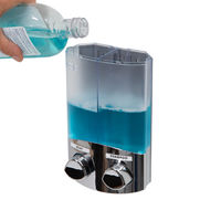 Stick On Double 2 x 310ml Soap/Shampoo Dispenser - Chrome