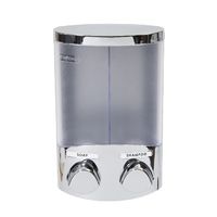 Stick On Double 2 x 310ml Soap/Shampoo Dispenser - Chrome