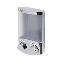 Stick On Double 2 x 310ml Soap/Shampoo Dispenser - Chrome
