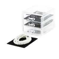 Small 3 Drawer Jewellery Box - Transparent