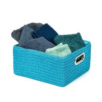 "Poly" Storage Basket with Handles - Turquoise
