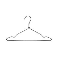 Set of 10 Metal Clothes Hangers - Black