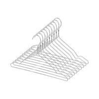 Set of 10 Metal Clothes Hangers - Grey