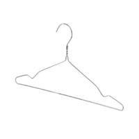 Set of 10 Metal Clothes Hangers - Grey