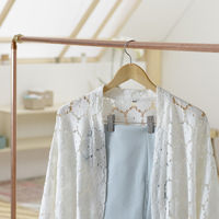 "Woody" Notched Clothes Hanger with Clips