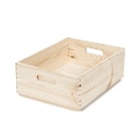Medium Natural Pine Wood Storage Box