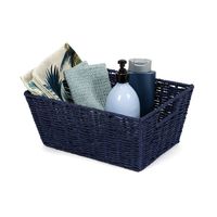 "Etna" Woven Storage Basket - Navy Blue
