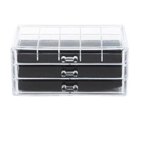 Large 3 Drawer Jewellery Box - Transparent