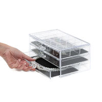 Large 3 Drawer Jewellery Box - Transparent
