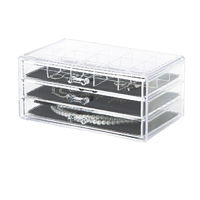 Large 3 Drawer Jewellery Box - Transparent